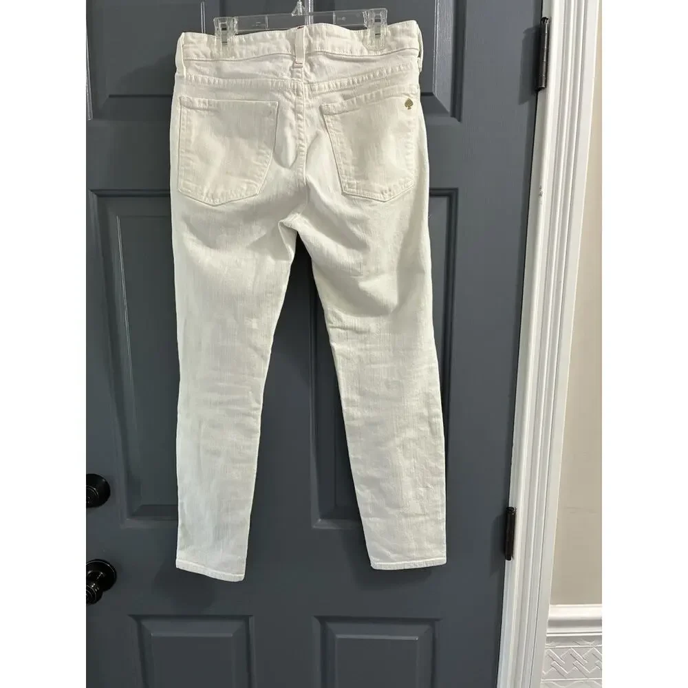 Kate Spade Play Hooky Broome Street White Stretch Denim Pants Sz 27